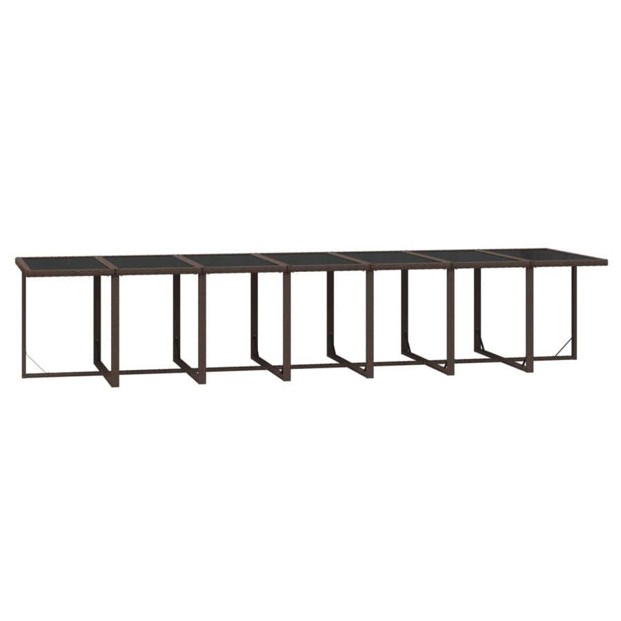 19-Delige Tuinset Met Kussens Poly Rattan Bruin Bruin en zwart
