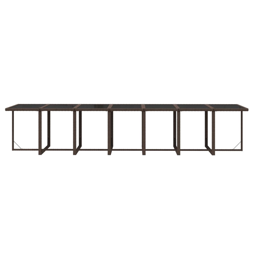 19-Delige Tuinset Met Kussens Poly Rattan Bruin Bruin en zwart