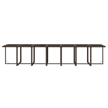 19-Delige Tuinset Met Kussens Poly Rattan Bruin Bruin en zwart