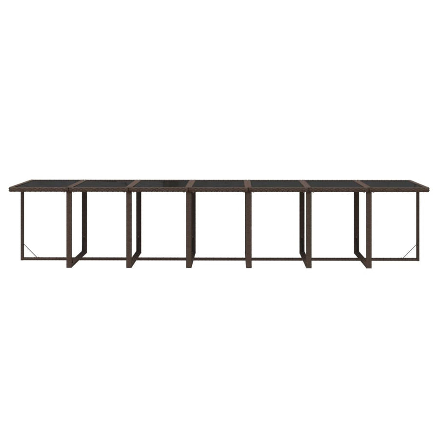 19-Delige Tuinset Met Kussens Poly Rattan Bruin Bruin en zwart