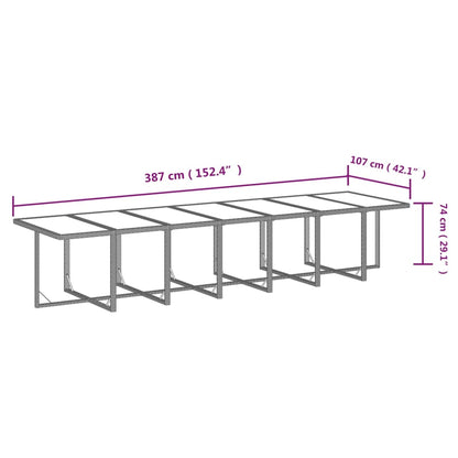 19-Delige Tuinset Met Kussens Poly Rattan Bruin Bruin en zwart