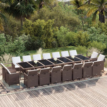 19-Delige Tuinset Met Kussens Poly Rattan Bruin Bruin en zwart