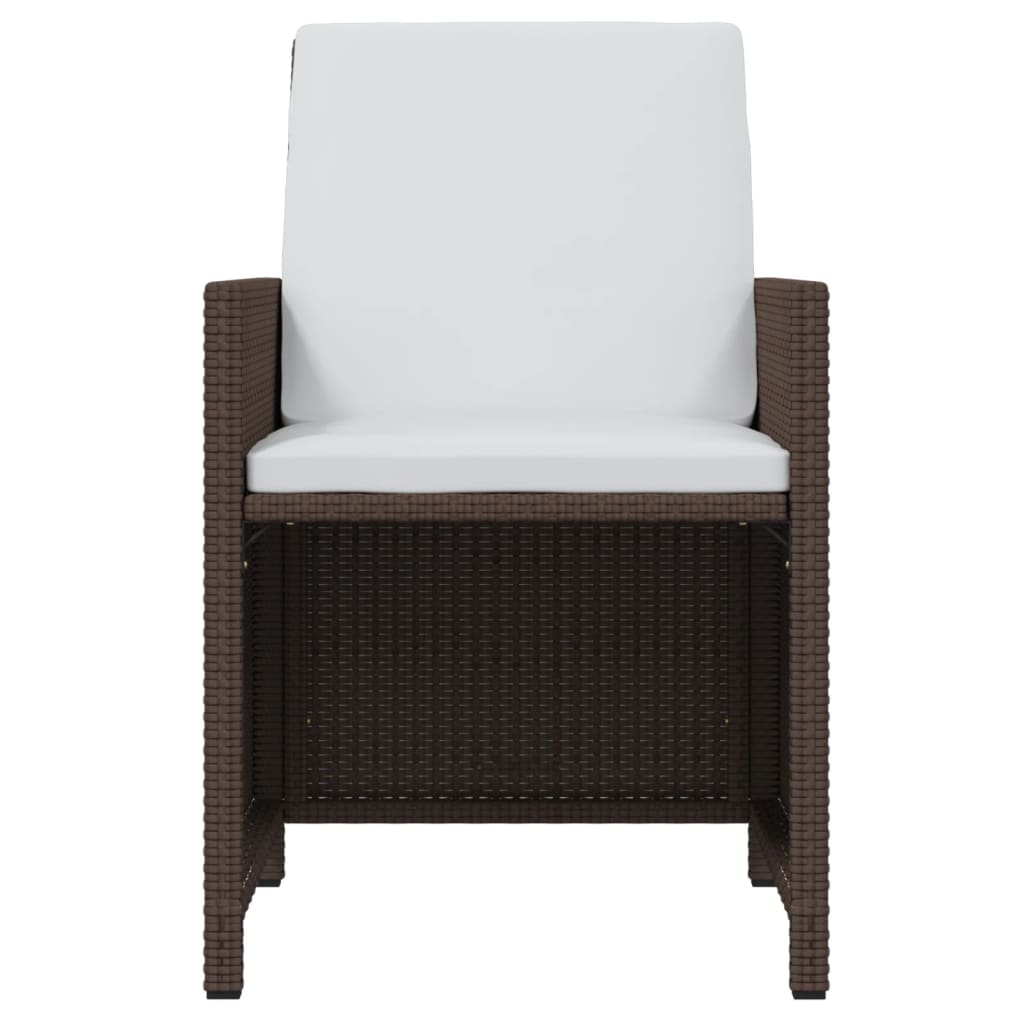 19-Delige Tuinset Met Kussens Poly Rattan Bruin Bruin en zwart