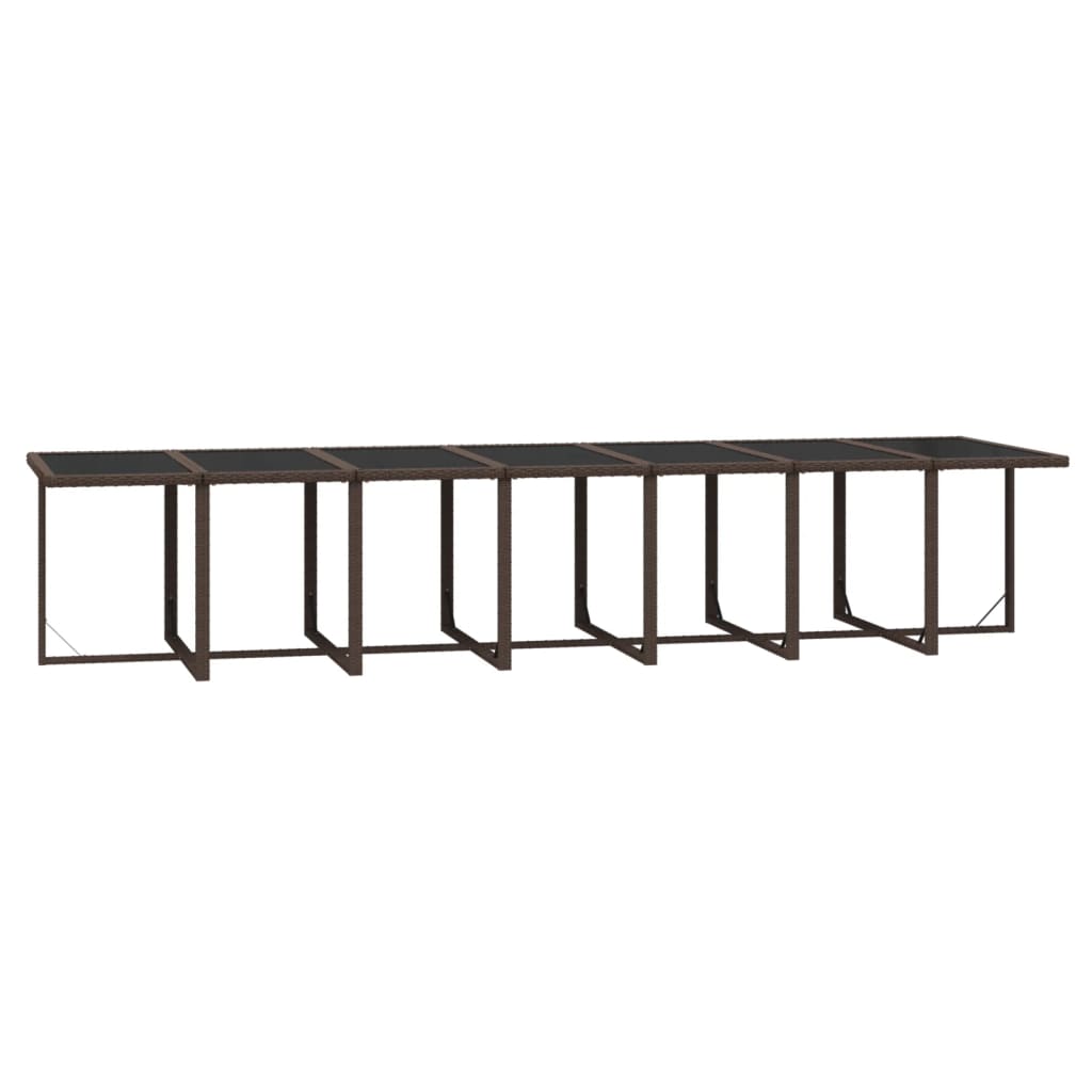 19-Delige Tuinset Met Kussens Poly Rattan Bruin Bruin en zwart