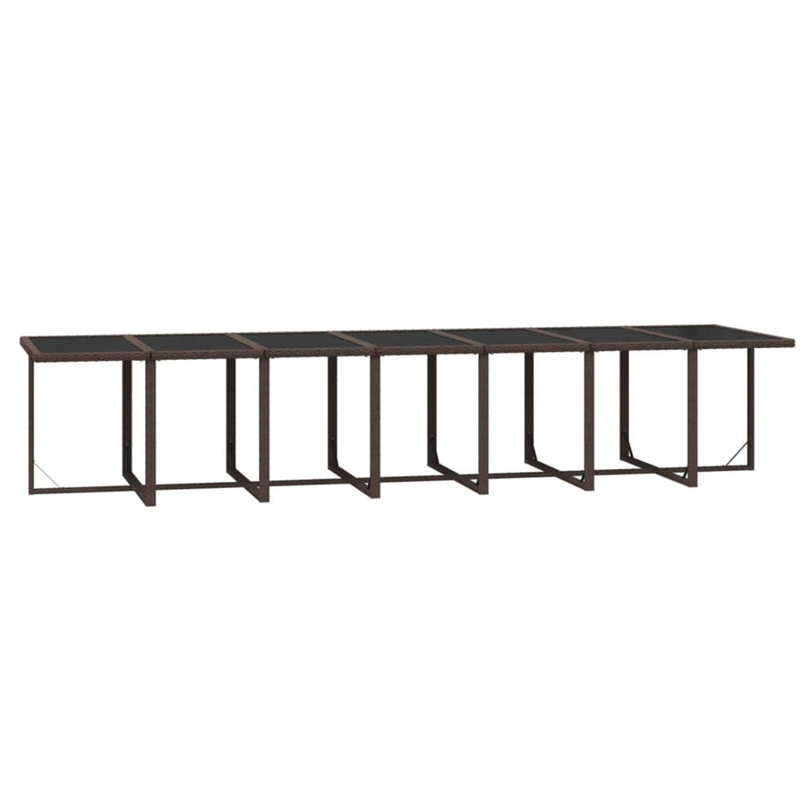 19-Delige Tuinset Met Kussens Poly Rattan Bruin Bruin en zwart