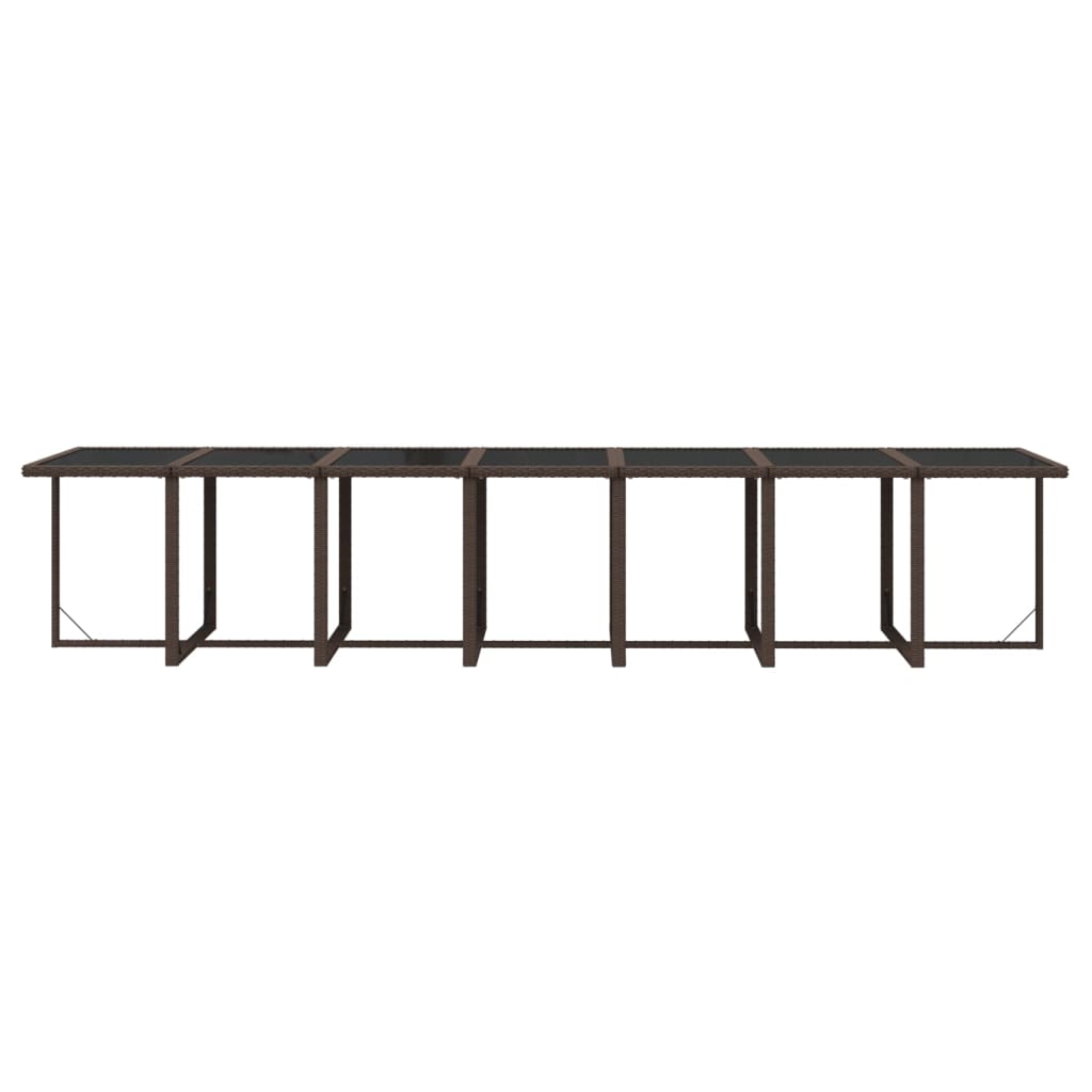 19-Delige Tuinset Met Kussens Poly Rattan Bruin Bruin en zwart