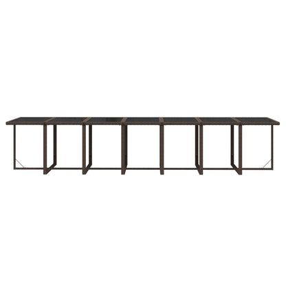 19-Delige Tuinset Met Kussens Poly Rattan Bruin Bruin en zwart