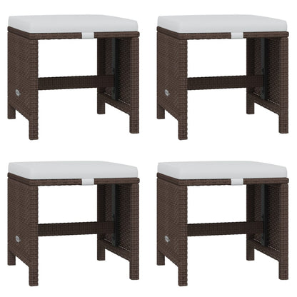 19-Delige Tuinset Met Kussens Poly Rattan Bruin Bruin en zwart