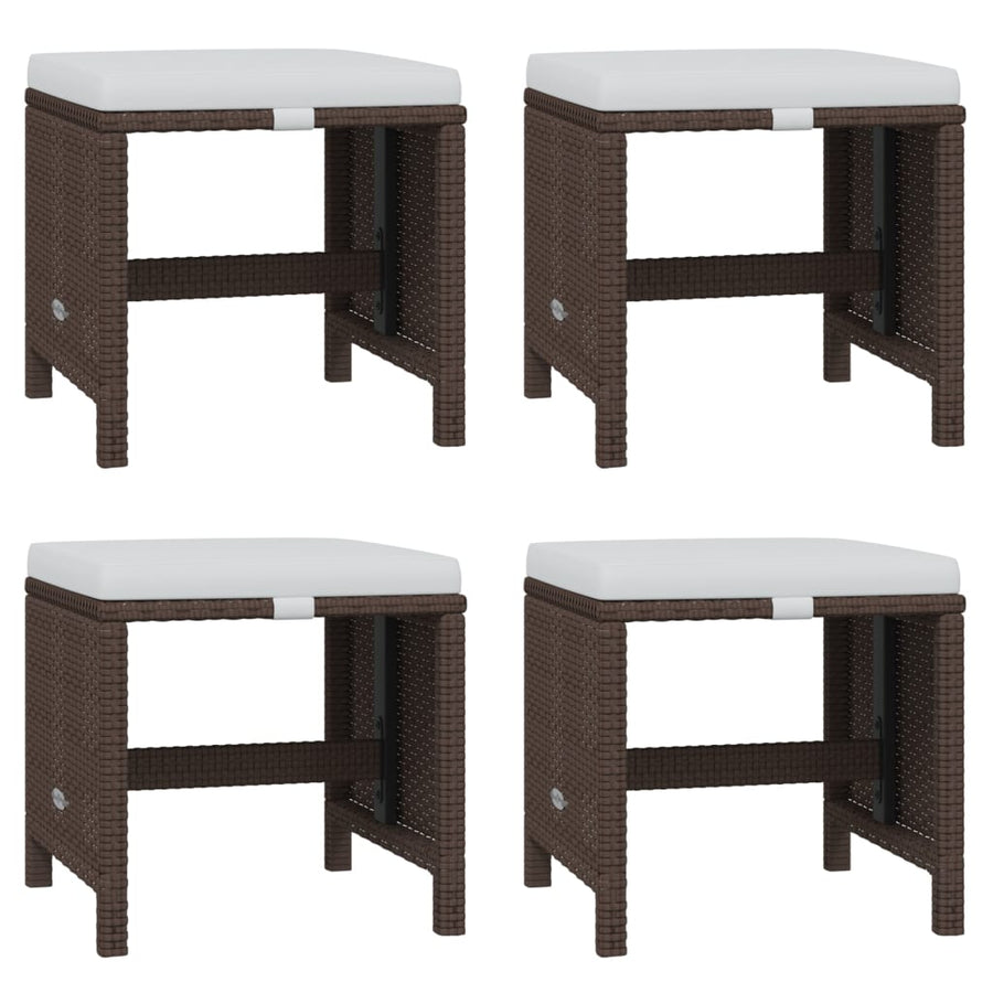 19-Delige Tuinset Met Kussens Poly Rattan Bruin Bruin en zwart