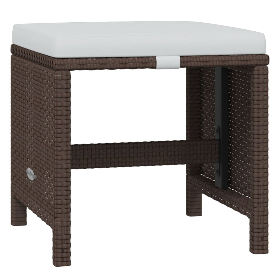 19-Delige Tuinset Met Kussens Poly Rattan Bruin Bruin en zwart