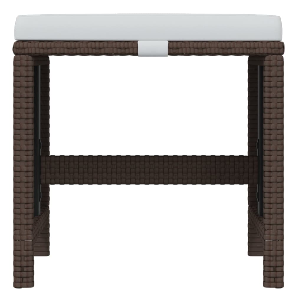 19-Delige Tuinset Met Kussens Poly Rattan Bruin Bruin en zwart