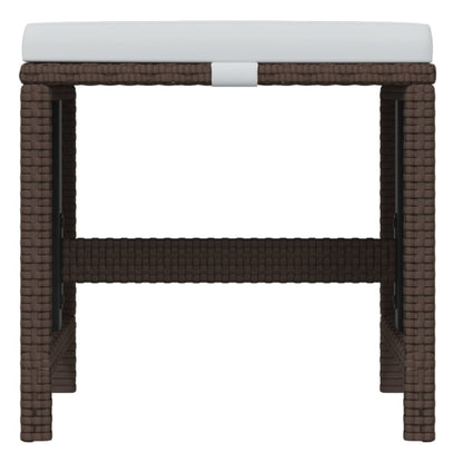 19-Delige Tuinset Met Kussens Poly Rattan Bruin Bruin en zwart