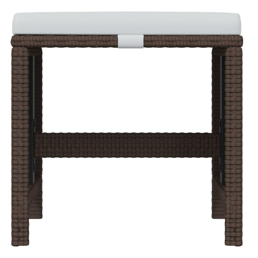 19-Delige Tuinset Met Kussens Poly Rattan Bruin Bruin en zwart