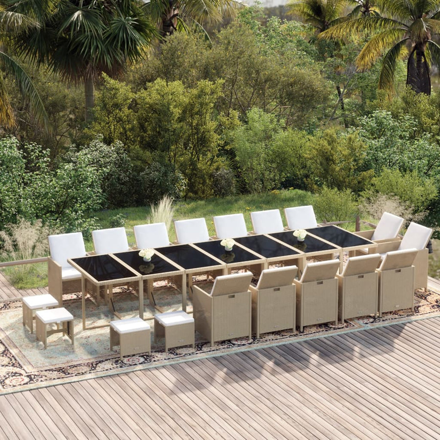 19-Delige Tuinset Met Kussens Poly Rattan 15