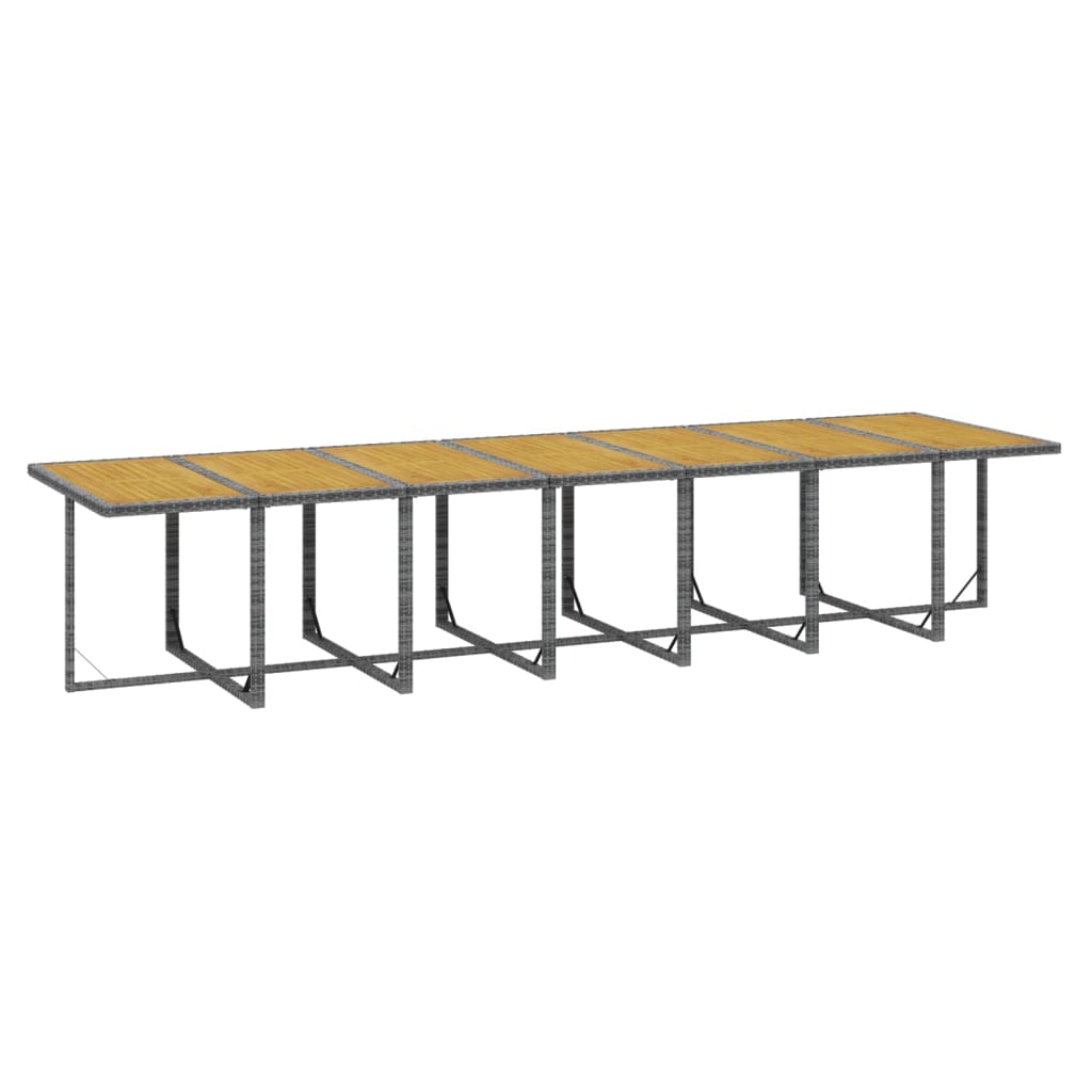 15-Delige Tuinset Met Kussens Poly Rattan Grijs Grijs en bruin 14x Fauteuil + Tafel