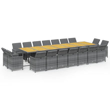 19-Delige Tuinset Met Kussens Poly Rattan Grijs Grijs en bruin 18x Fauteuil + Tafel