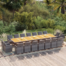 19-Delige Tuinset Met Kussens Poly Rattan Grijs Grijs en bruin 18x Fauteuil + Tafel