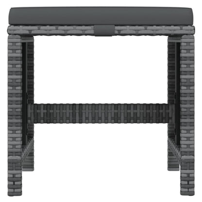 19-Delige Tuinset Met Kussens Poly Rattan Grijs Grijs en bruin 14x Fauteuil + 4x voetensteun + Tafel