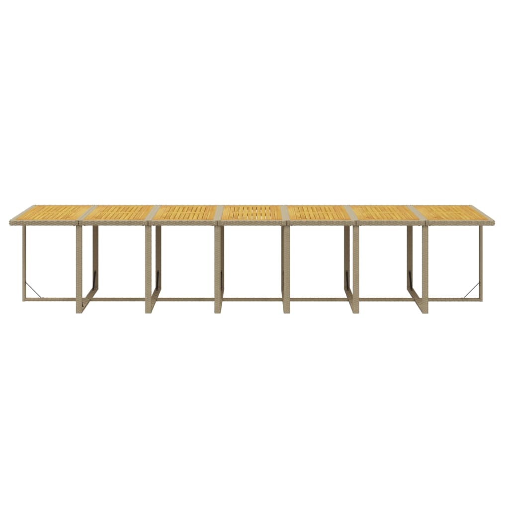 15-Delige Tuinset Met Kussens Poly Rattan Beige Beige en bruin