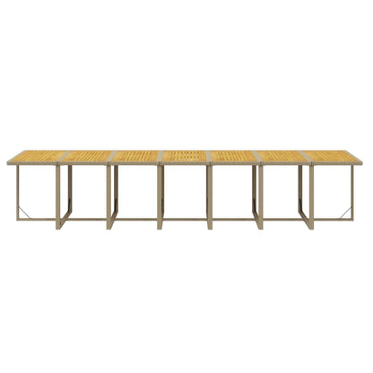 15-Delige Tuinset Met Kussens Poly Rattan Beige Beige en bruin