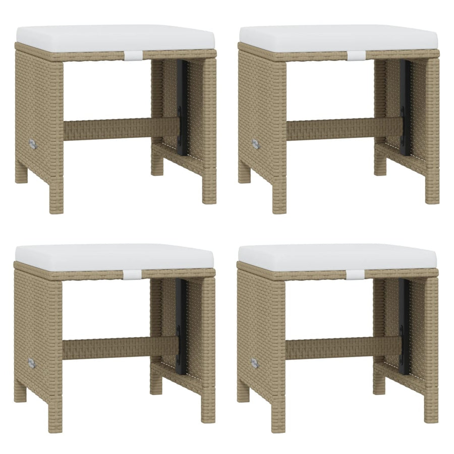 19-Delige Tuinset Met Kussens Poly Rattan Beige Beige en bruin