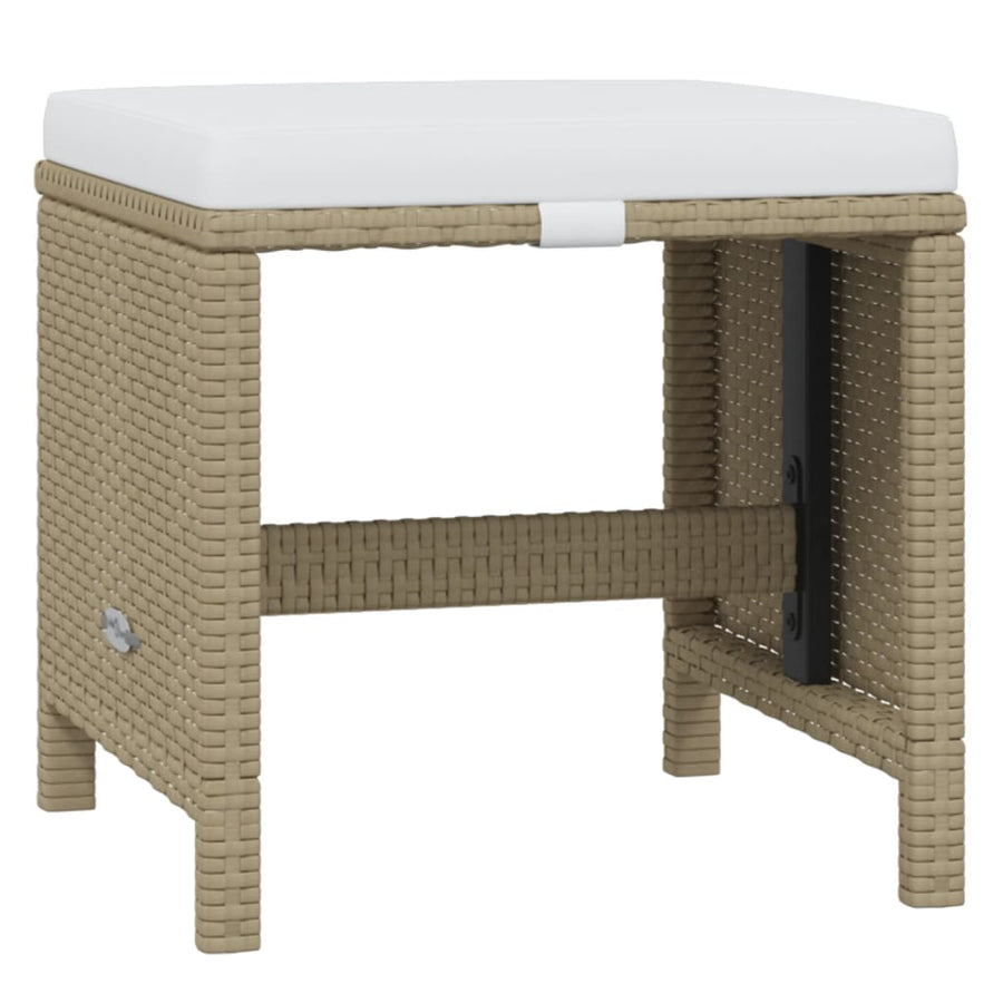 19-Delige Tuinset Met Kussens Poly Rattan Beige Beige en bruin