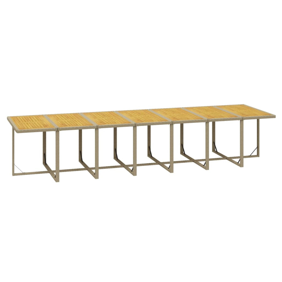 19-Delige Tuinset Met Kussens Poly Rattan Beige Beige en bruin