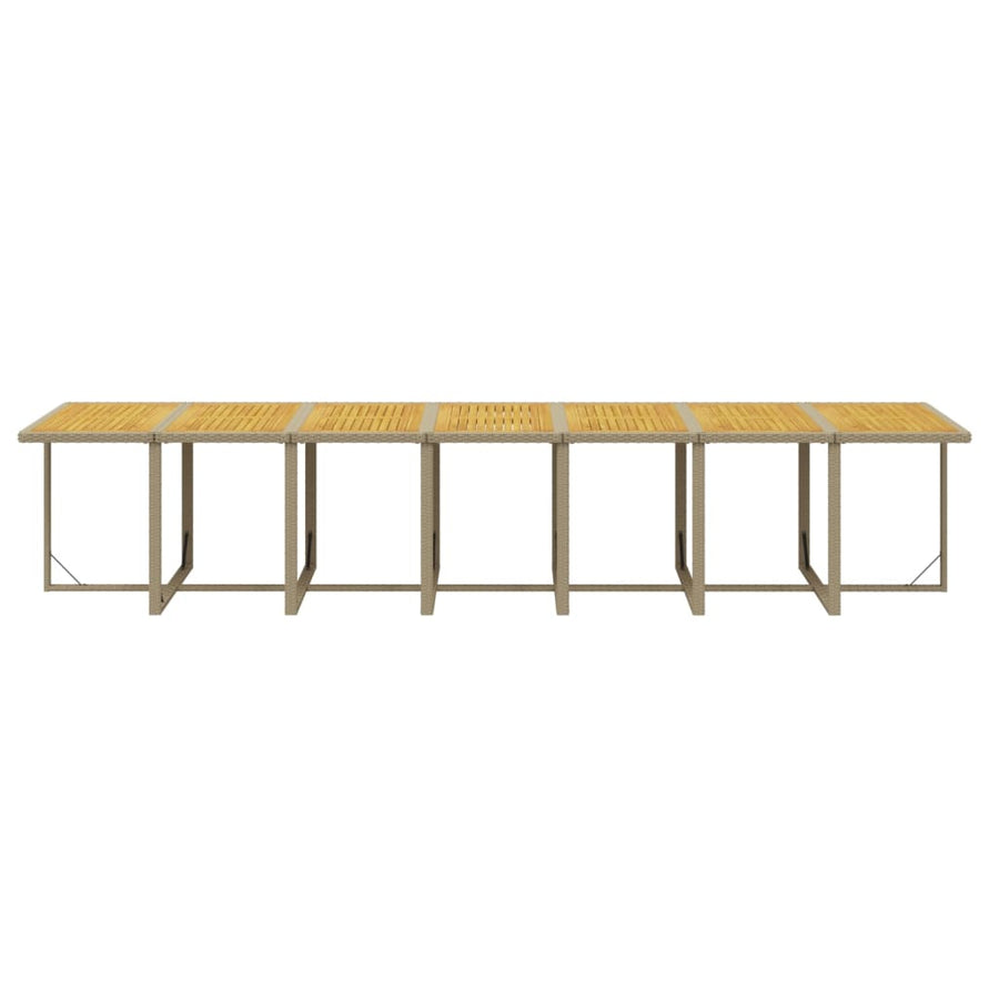 19-Delige Tuinset Met Kussens Poly Rattan Beige Beige en bruin