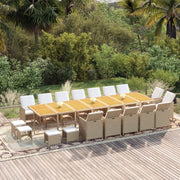 Tuinset 19-delig poly rattan beige bruin