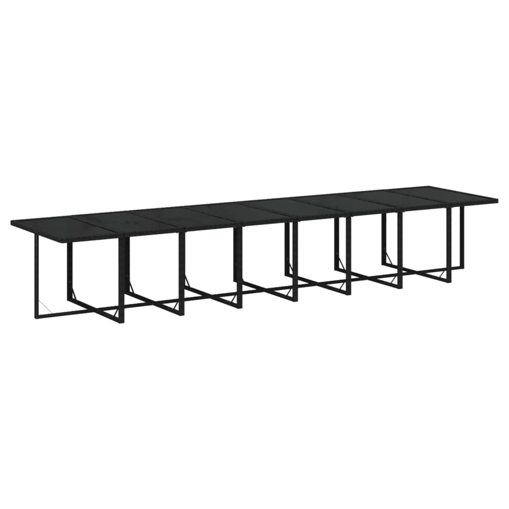 17-delige Tuinset met kussens poly rattan zwart