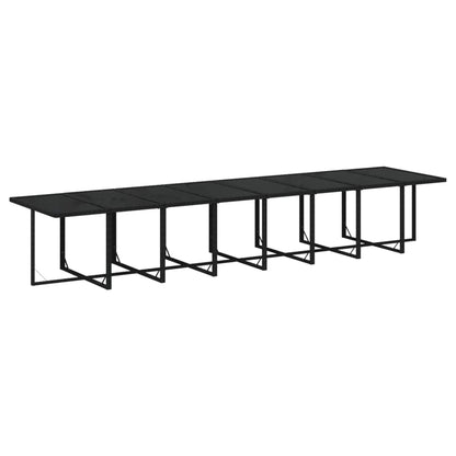 17-delige Tuinset met kussens poly rattan zwart