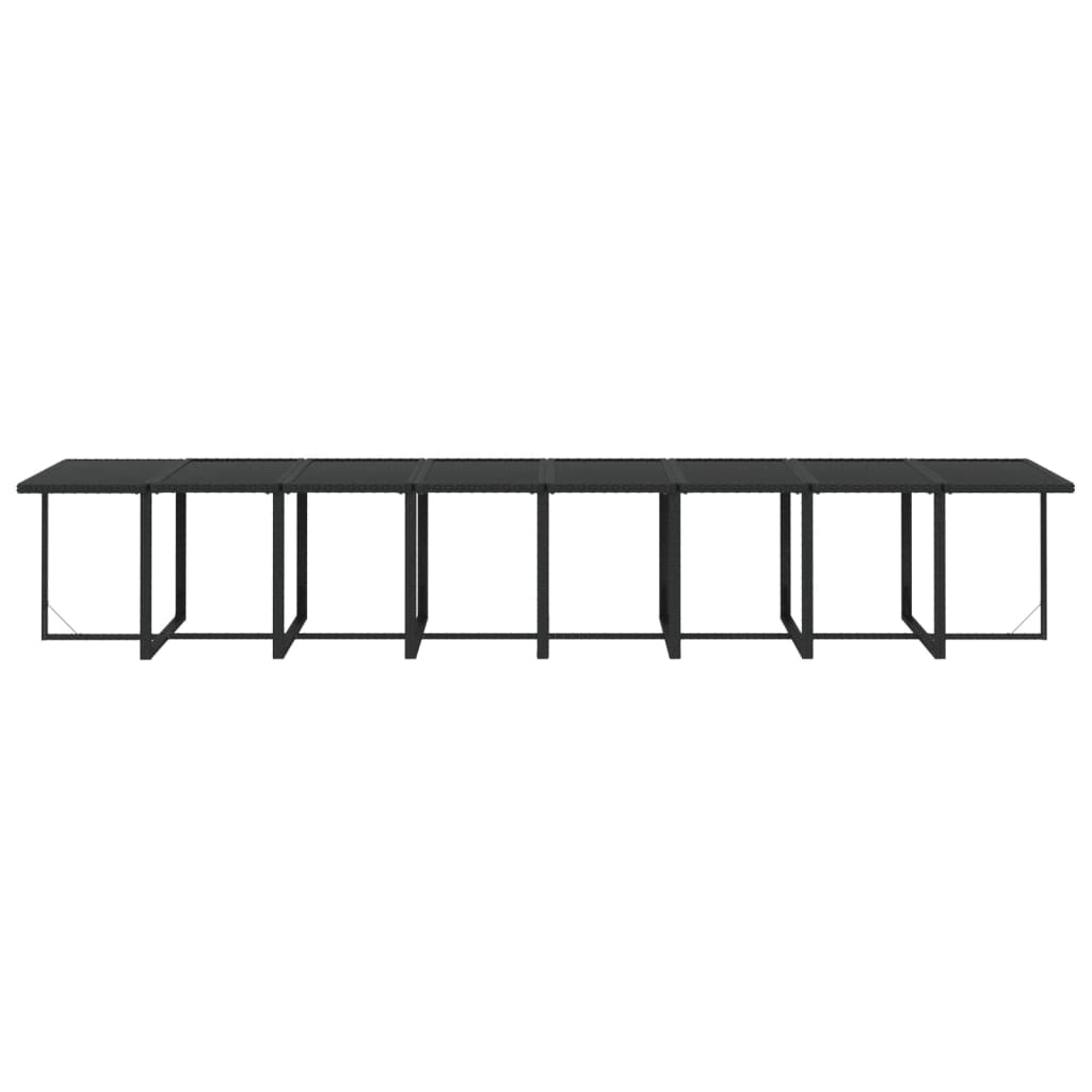 17-delige Tuinset met kussens poly rattan zwart