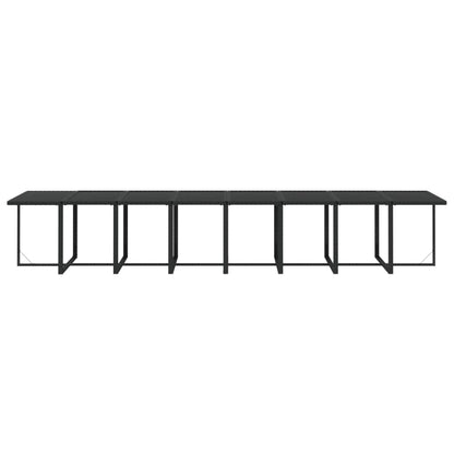 17-delige Tuinset met kussens poly rattan zwart