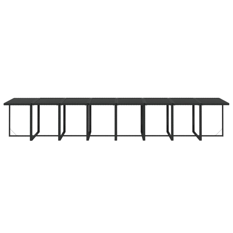 17-delige Tuinset met kussens poly rattan zwart