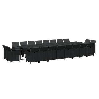 21-Delige Tuinset Met Kussens Poly Rattan Zwart 1