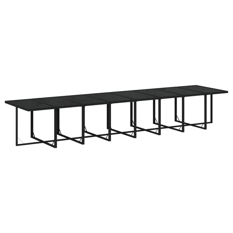 21-Delige Tuinset Met Kussens Poly Rattan Zwart 1
