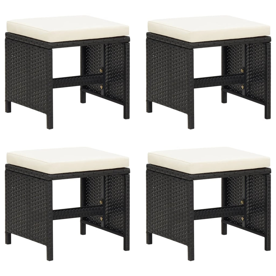21-delige Tuinset met kussens poly rattan zwart