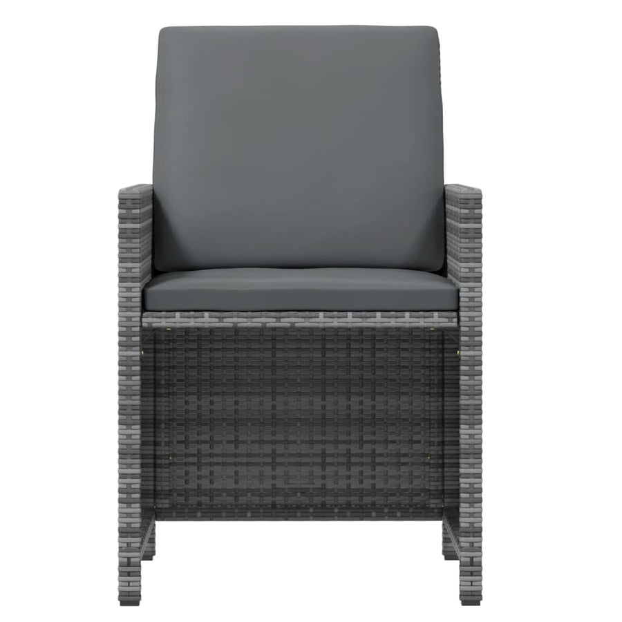21-delige Tuinset met kussens poly rattan grijs