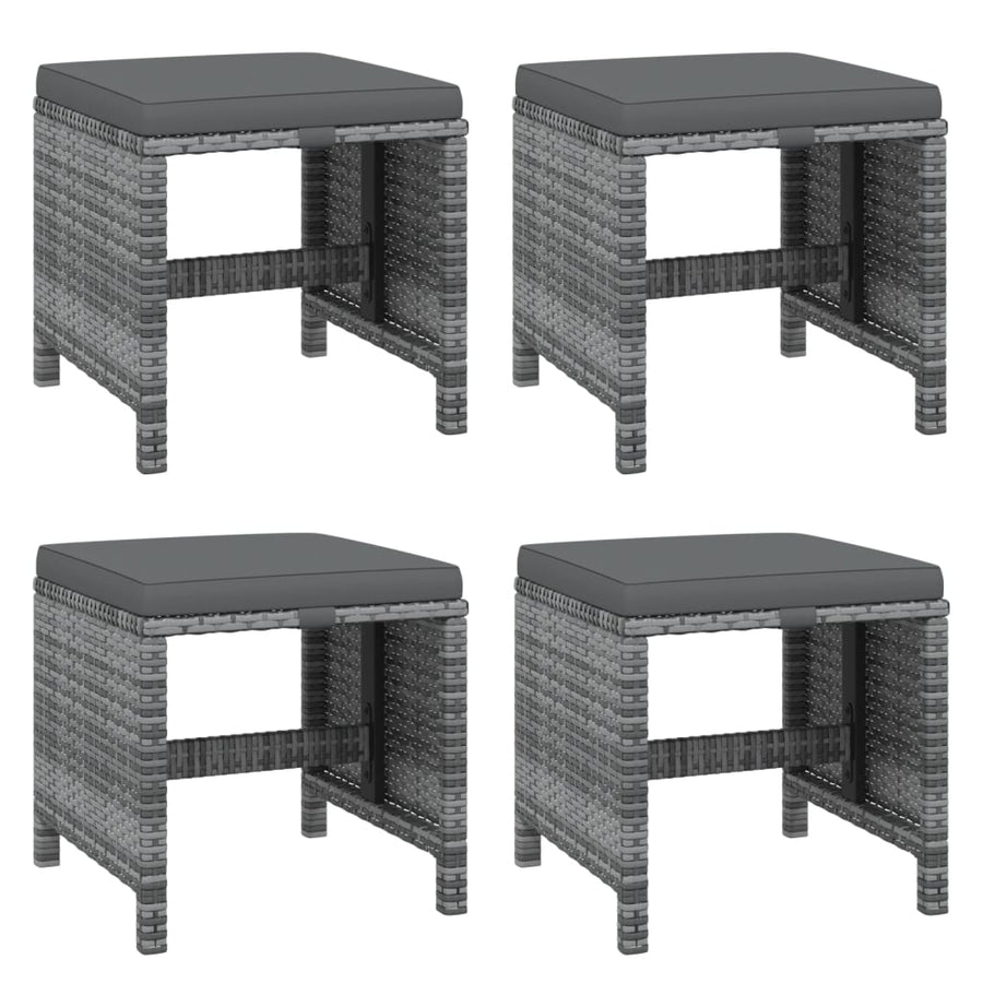 21-delige Tuinset met kussens poly rattan grijs