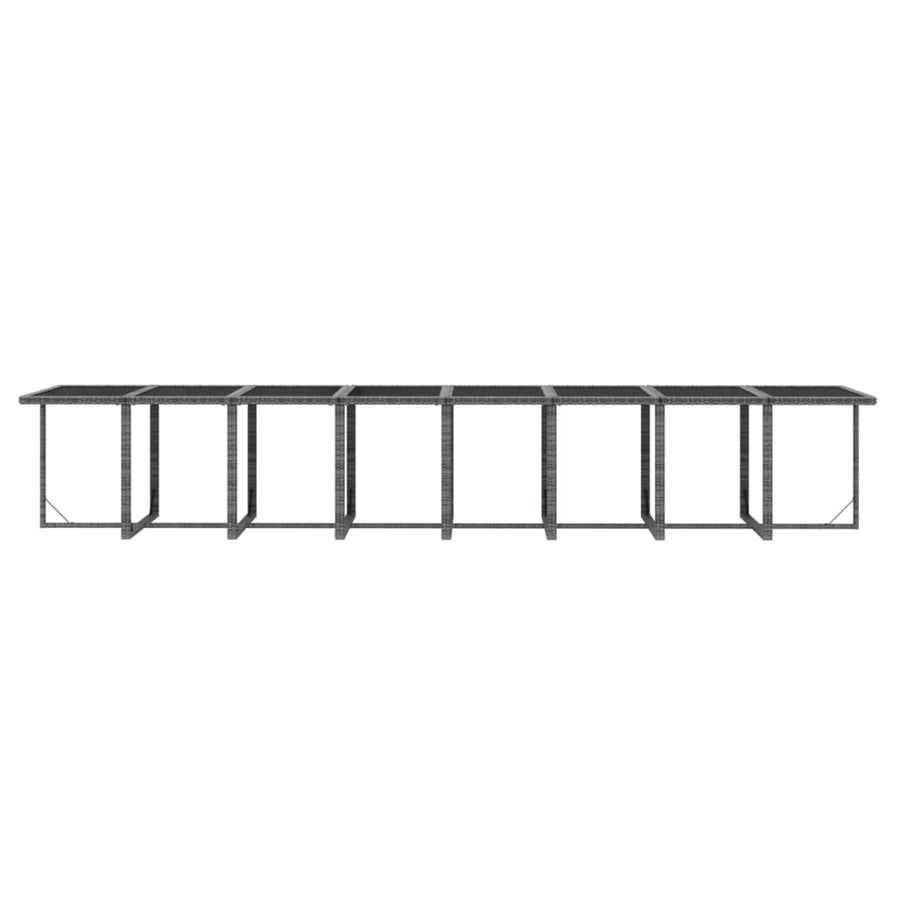 21-delige Tuinset met kussens poly rattan grijs