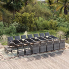 21-Piece Garden Set with Cushions Poly Rattan Grey
