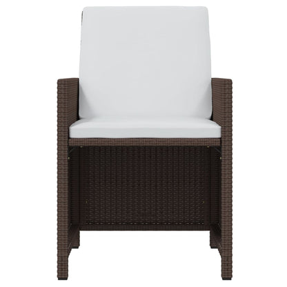 17-Delige Tuinset Met Kussens Poly Rattan Bruin Bruin en zwart