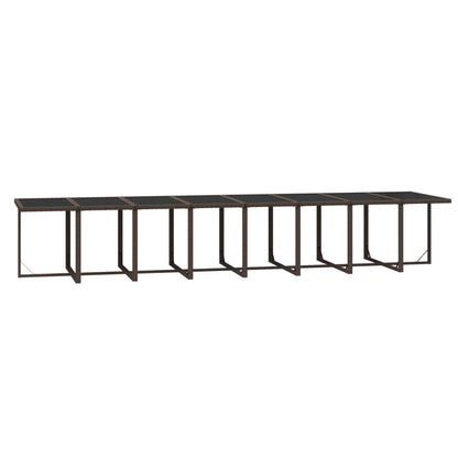 17-Delige Tuinset Met Kussens Poly Rattan Bruin Bruin en zwart