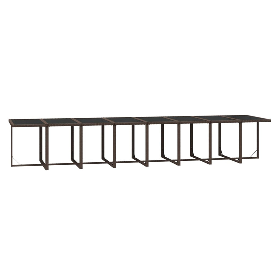 17-Delige Tuinset Met Kussens Poly Rattan Bruin Bruin en zwart