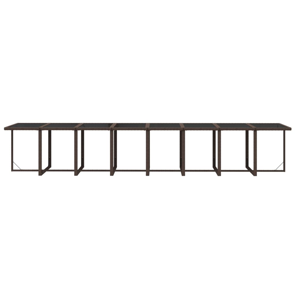 17-Delige Tuinset Met Kussens Poly Rattan Bruin Bruin en zwart