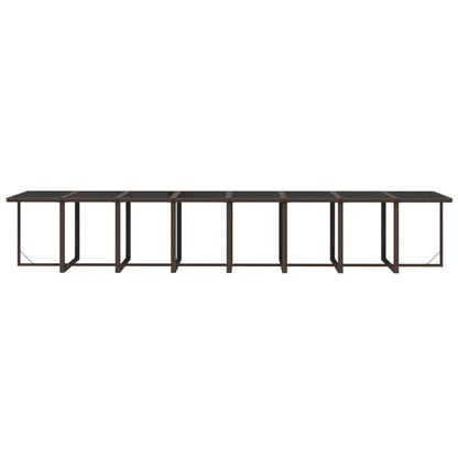 17-Delige Tuinset Met Kussens Poly Rattan Bruin Bruin en zwart
