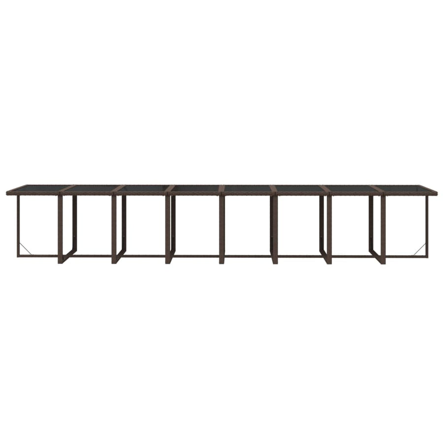 17-Delige Tuinset Met Kussens Poly Rattan Bruin Bruin en zwart