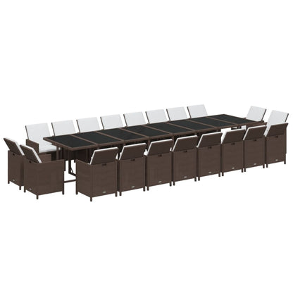 21-Delige Tuinset Met Kussens Poly Rattan Bruin Bruin en zwart