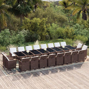 Tuinset 21-delig poly rattan bruin zwart
