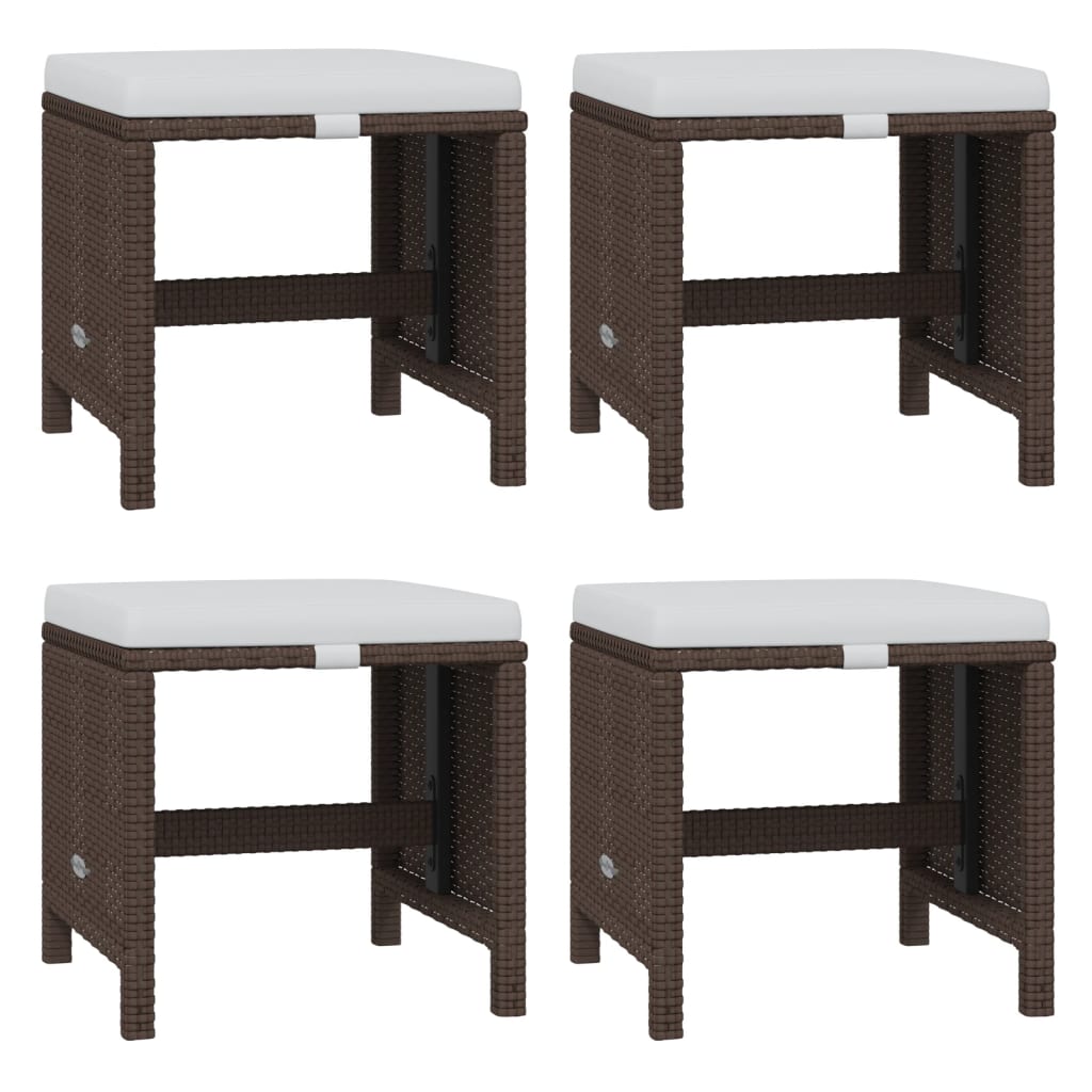 21-Delige Tuinset Met Kussens Poly Rattan Bruin Bruin en zwart